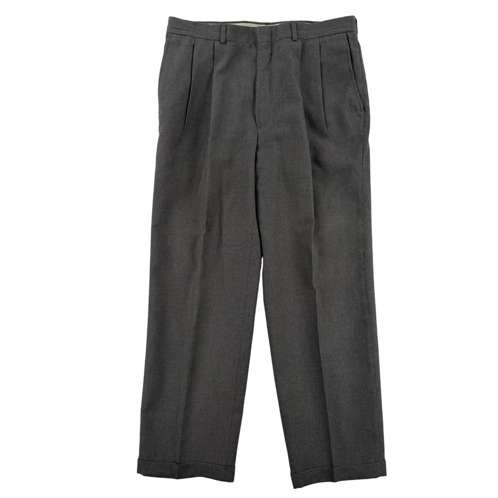 Vintage Cambridge Classics Dress Pants Mens 36x30 Gray Pleated Cuffed Office